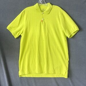 Nike Golf "The Polo" Space Dot Printed Dri-Fit Shirt Cyber Green Neon Yellow M